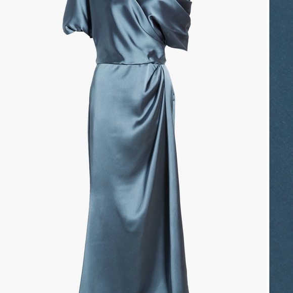 NWT AMSALE Off-Shoulder Dress in petrol - Picture 6 of 7